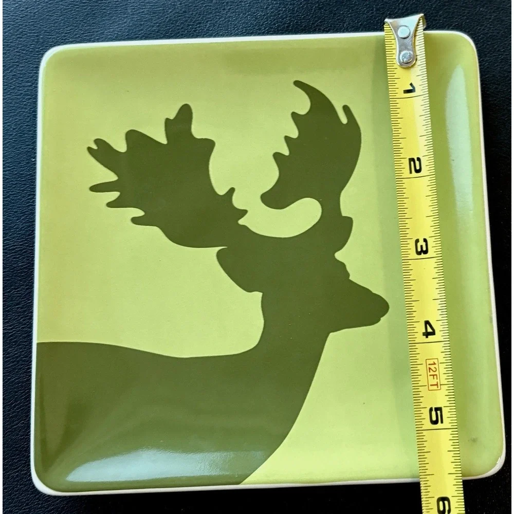 West Elm Square Reindeer Side Plate 5.5 x5.5